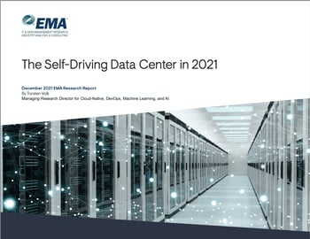 The self-driving data center research report cover with data center images 