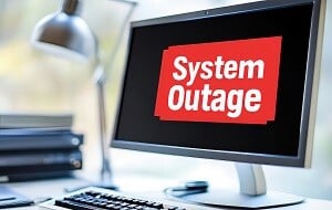 Image of desktop computer with the words 