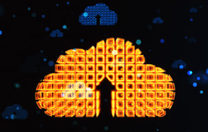 abstract image of cloud with arrow pointing up